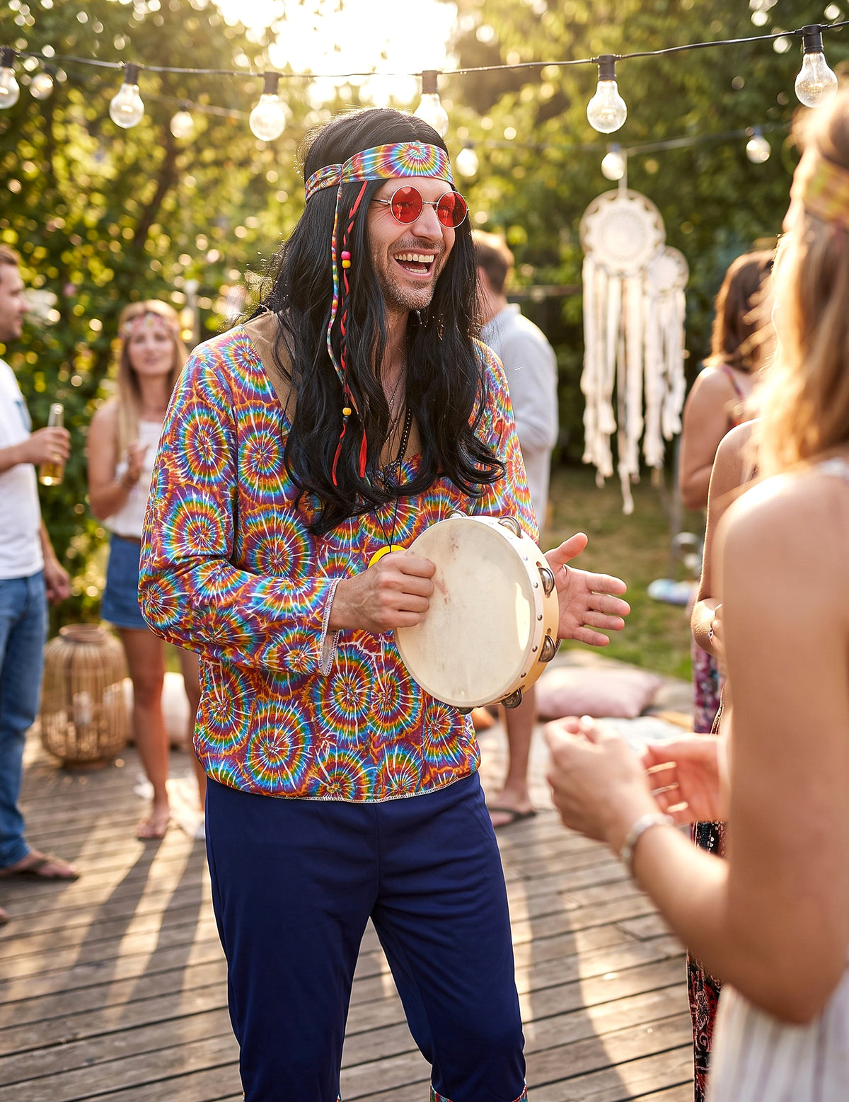 Hippie maskovanie psychedelického motívu