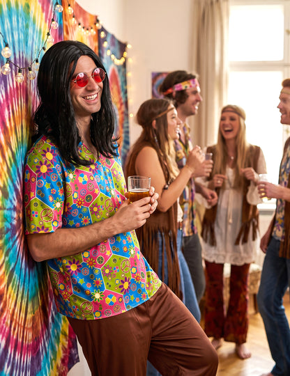 Hippie kostým pre mužov s rozšírenými nohavicami