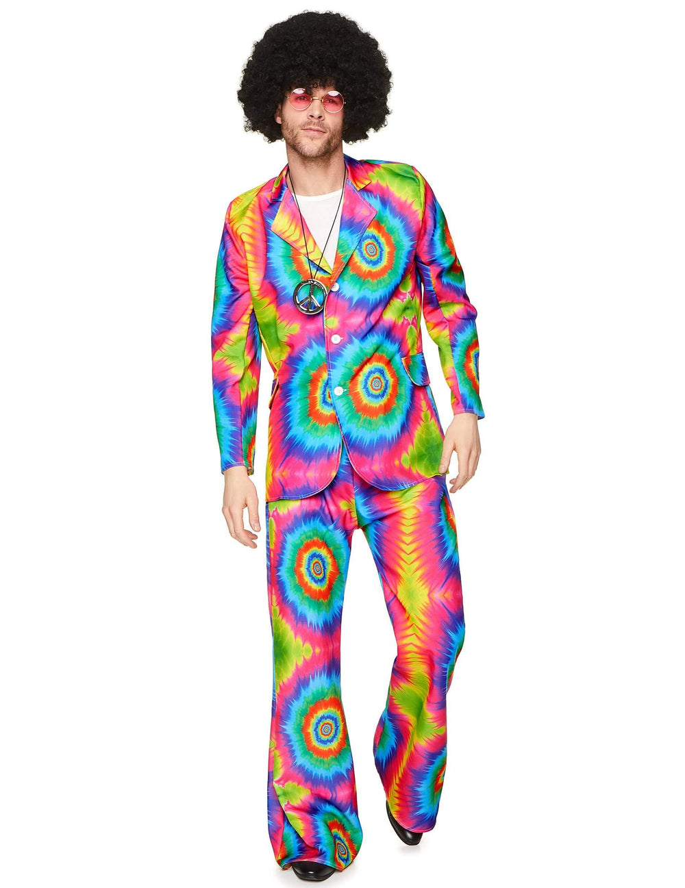 Čelný pohľad na psychedelický hippie kostým pre muž