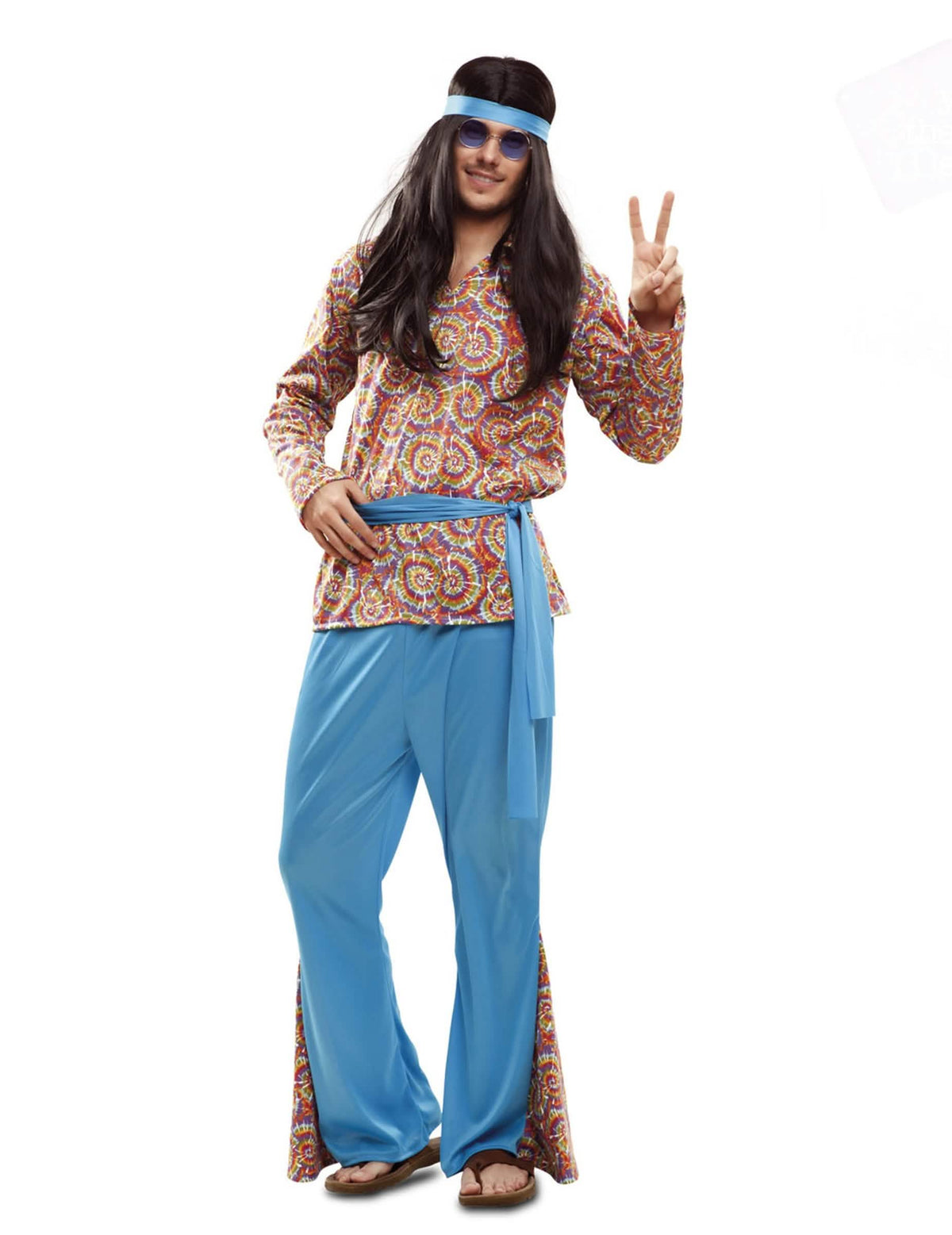 Psychedelický hippie kostým pre muž viacfarebné a modrá