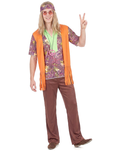 Ružové hippie a hnedý muž maskovanie