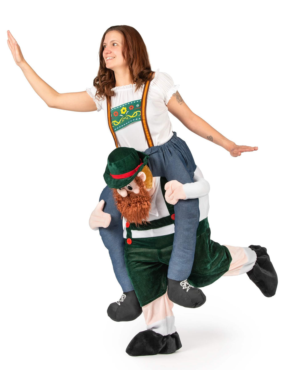 Kostým na chrbte bavorského pre dospelého zelená a biela