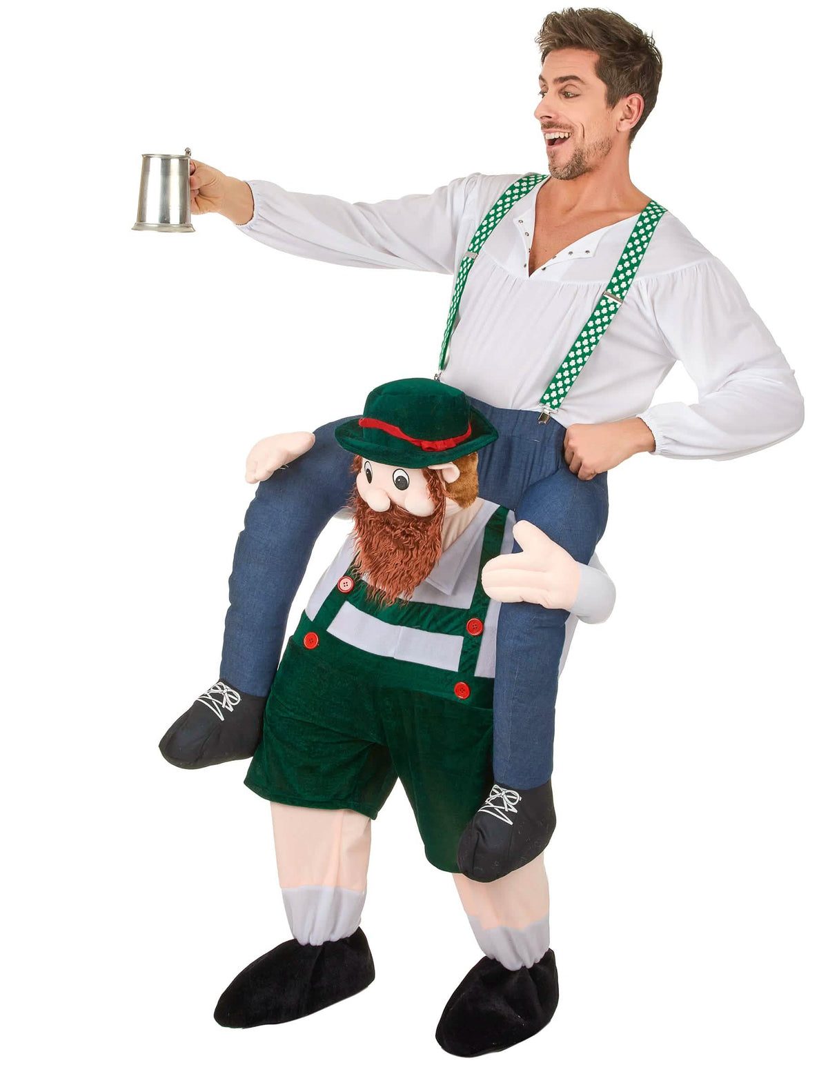 Čelný pohľad na dospelý bavorský kostým s chrbtom