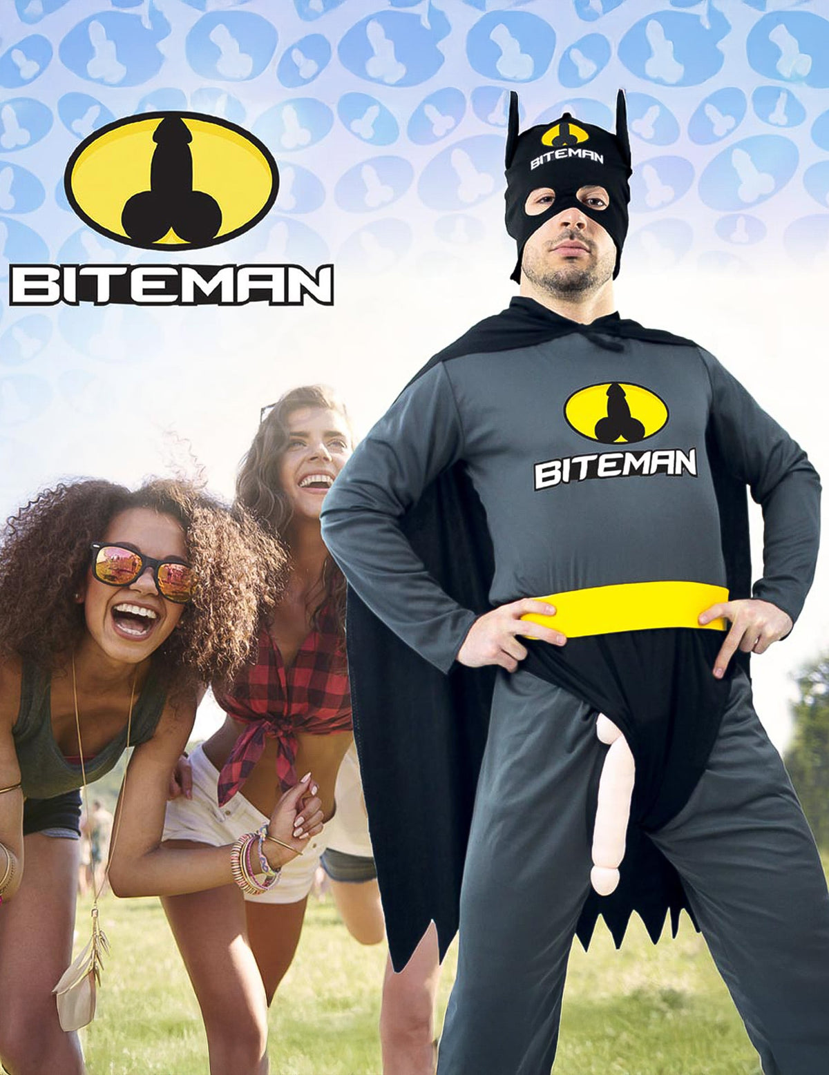 Čierny biteman vtipný kostým