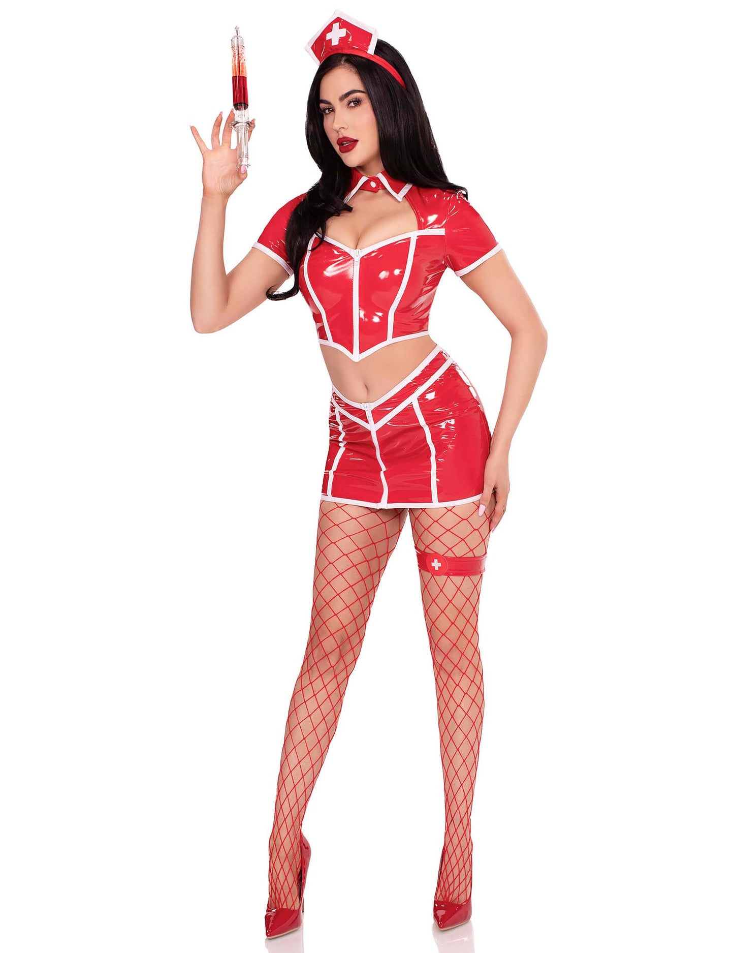 Sexy červený kostým sestry pre ženy