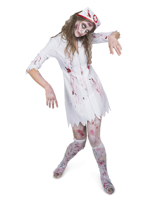 Vue d'ensemble du déguisement infirmière zombifiée
