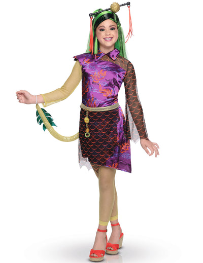 Déguisement luxe Jinafire Monster High™ pour fille violet et vert avec queue dorée