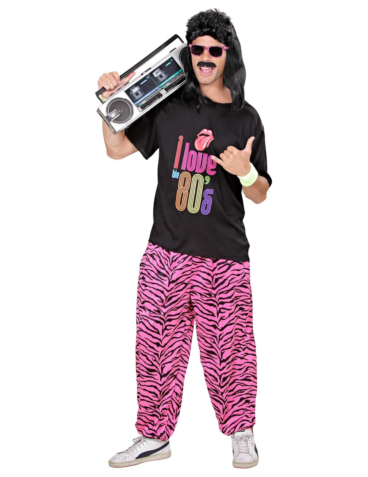 Predný pohľad na pánsky kostým jogging I love 80's