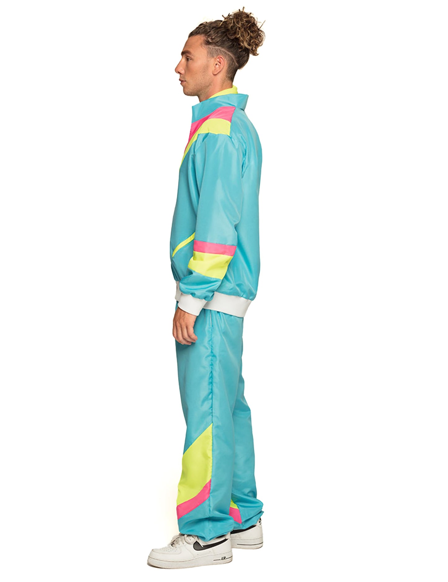 Pánsky neónový modrý retro jogging kostým