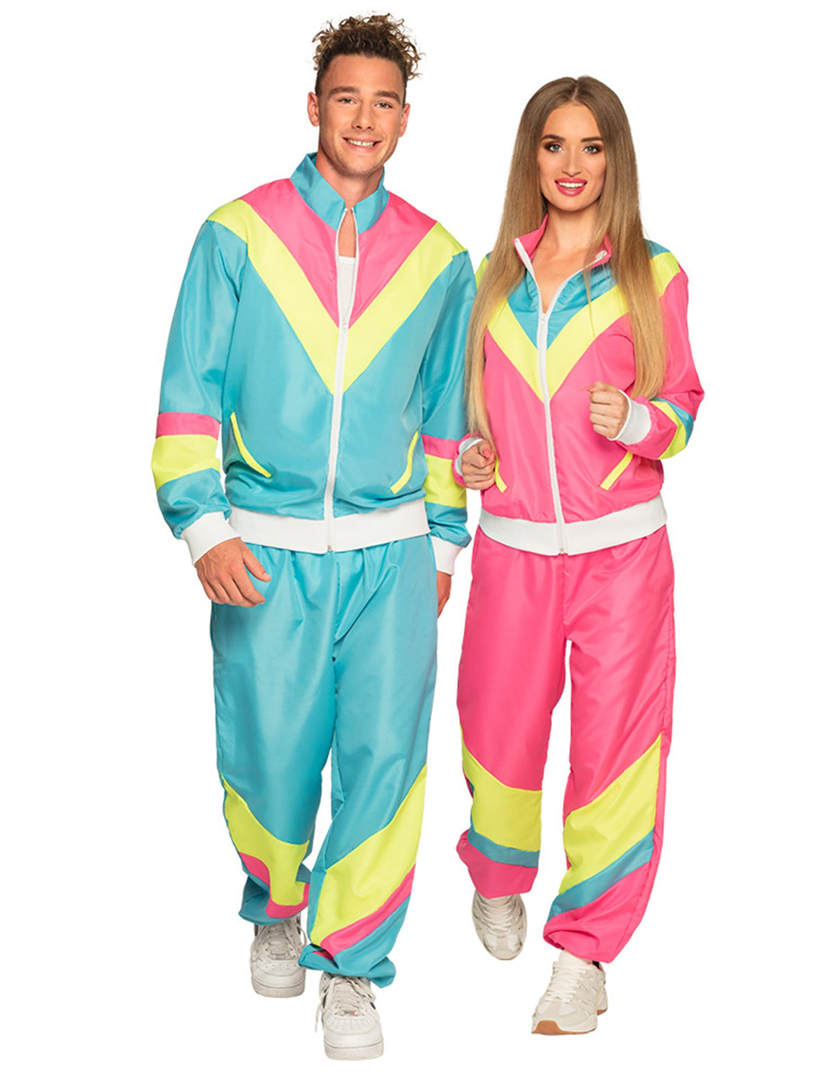 Pánsky neónový modrý retro jogging kostým