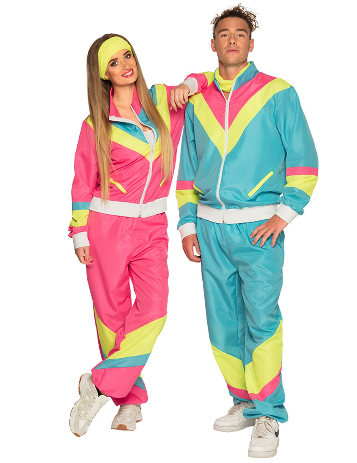 Pánsky neónový modrý retro jogging kostým