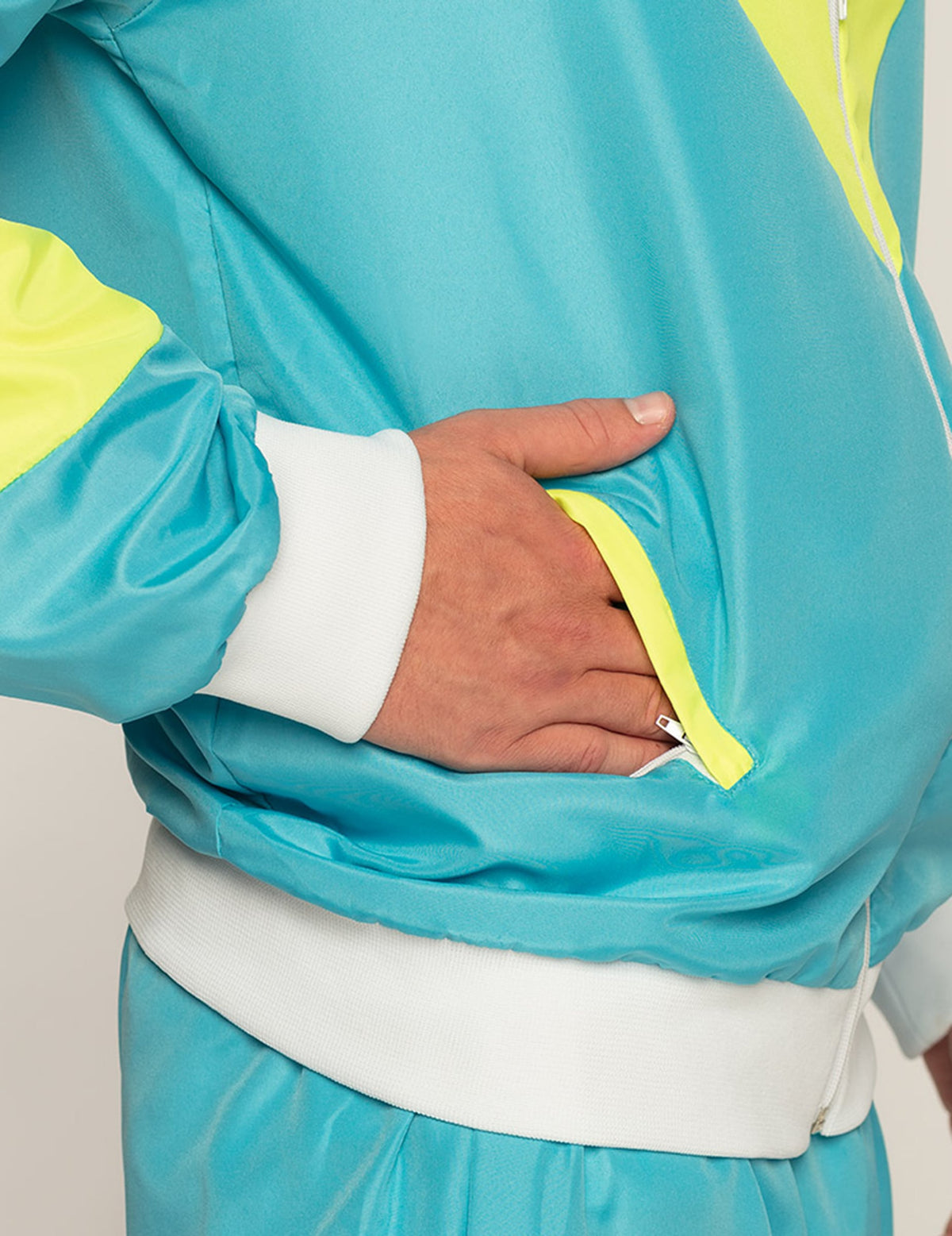 Pánsky neónový modrý retro jogging kostým
