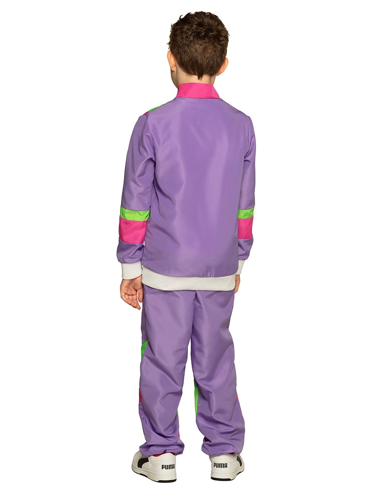 Vue de dos du déguisement jogging rétro pour enfant