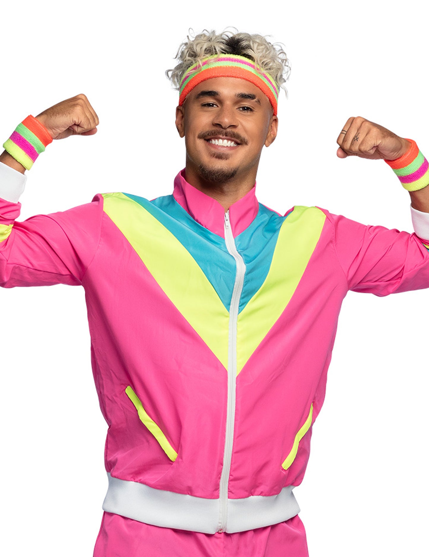 Déguisement Jogging Rétro Rose Fluo Homme
