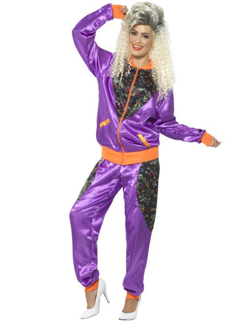 Retro fialové dámske joggingové maskovanie