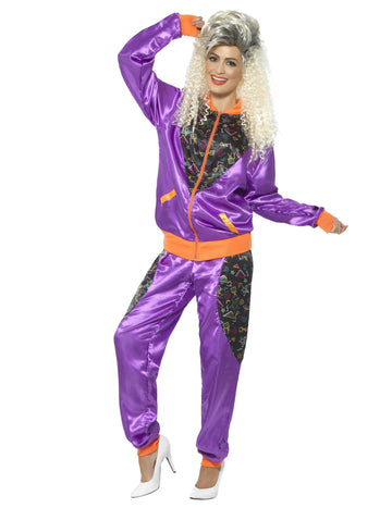 Retro fialové dámske joggingové maskovanie