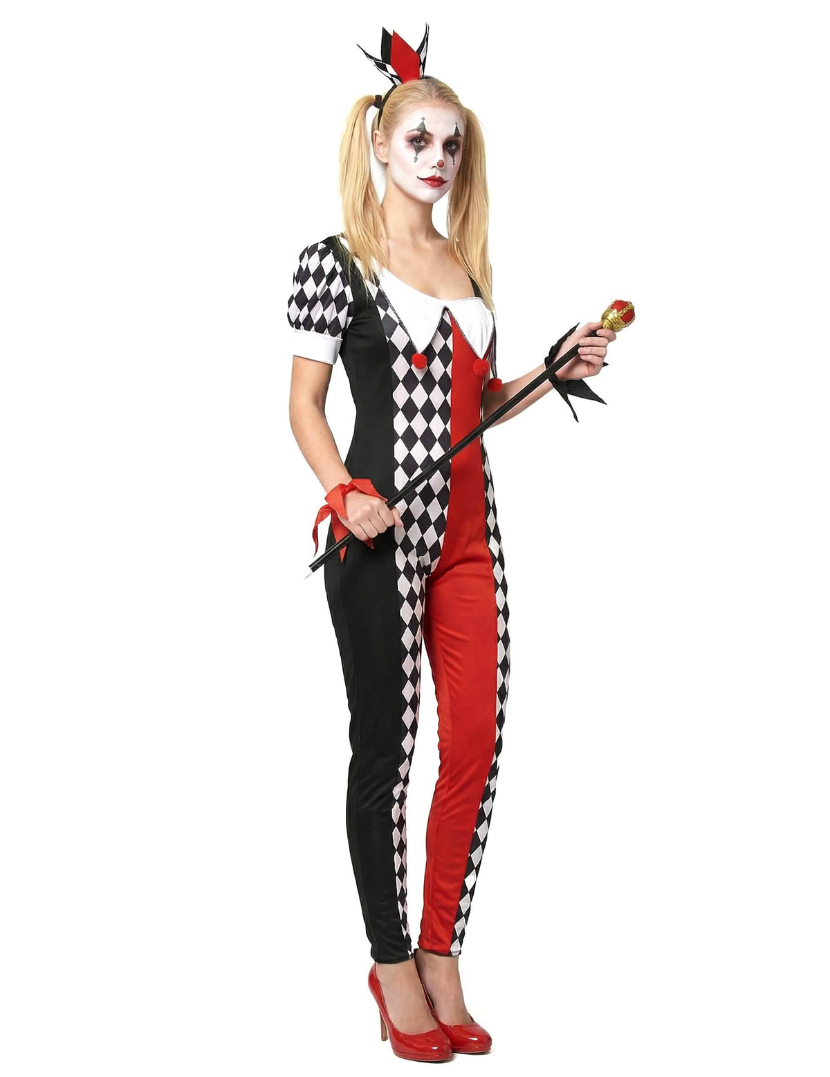 Žezlo a čelenka kostýmu joker pre ženu
