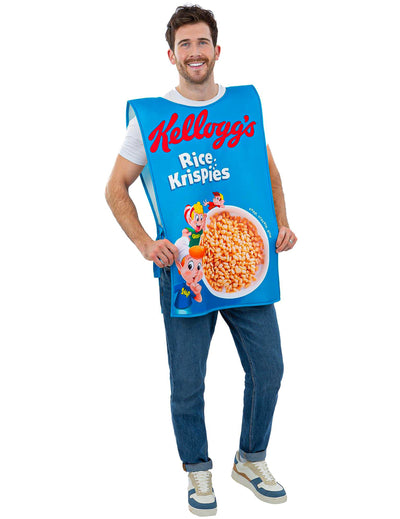 Dospelý kostým Kellogg's Rice Krispies krabica od cereálií