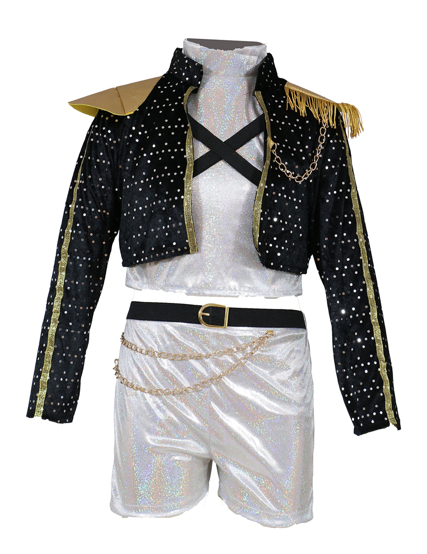 Detský iridiscentný kostým Kpop hviezda pre dievča 