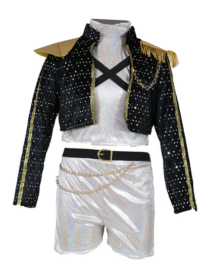 Detský iridiscentný kostým Kpop hviezda pre dievča 