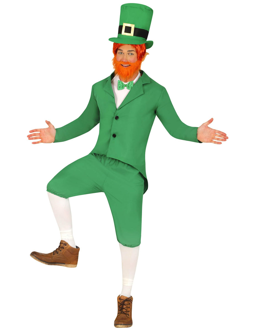 Pre mužov zelený leprechaunský kostým s cylidrom a motýlikom