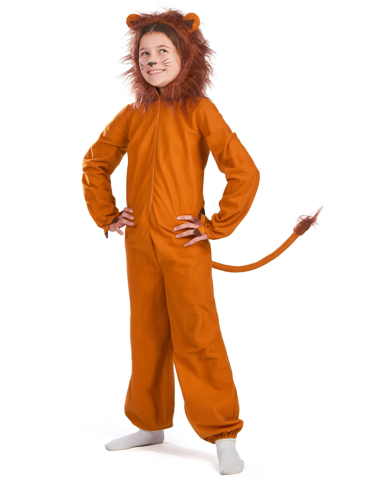 Vue de profil du déguisement de lion effet polaire pour enfant