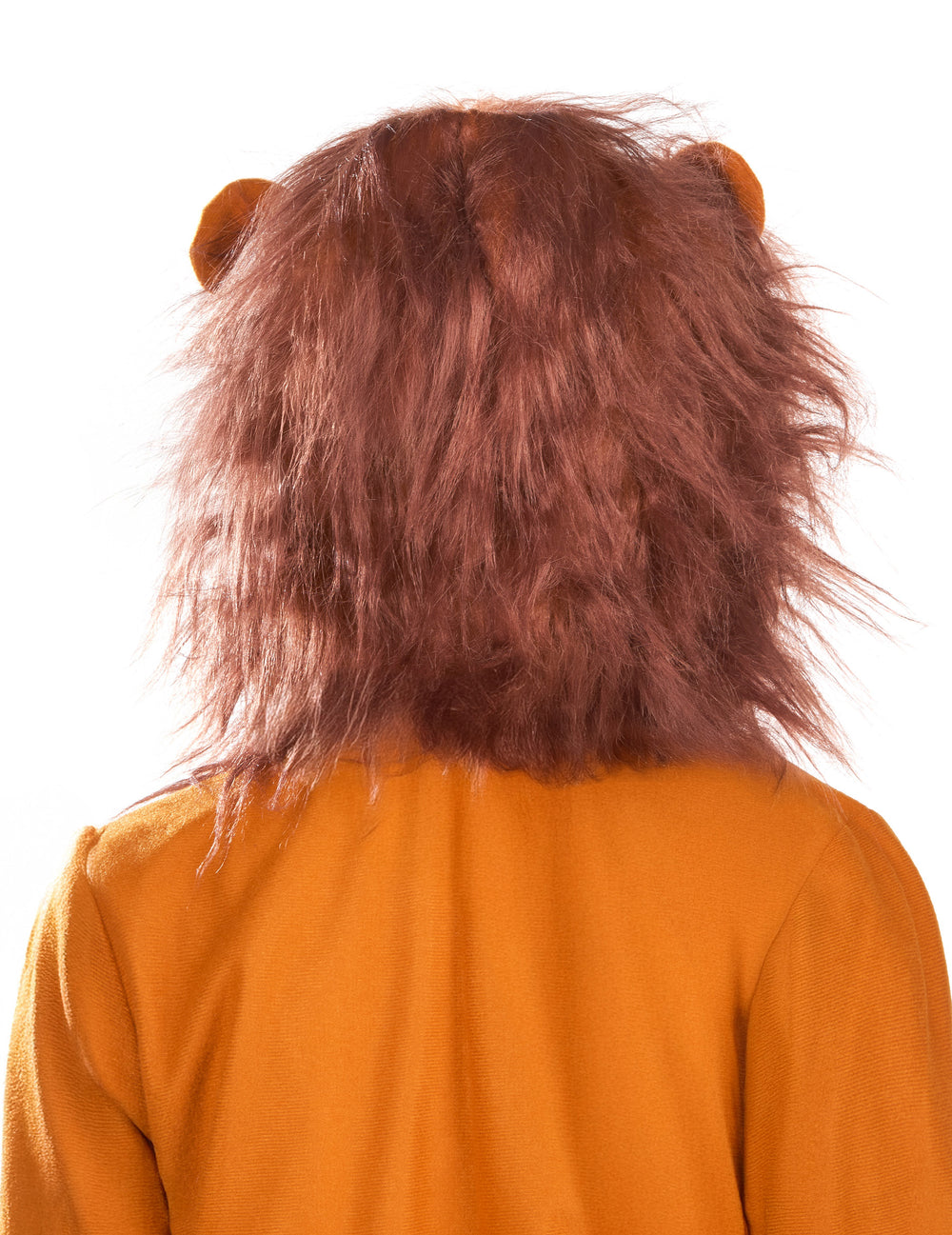 Vue de dos de la crinière du déguisement de lion effet polaire pour enfant