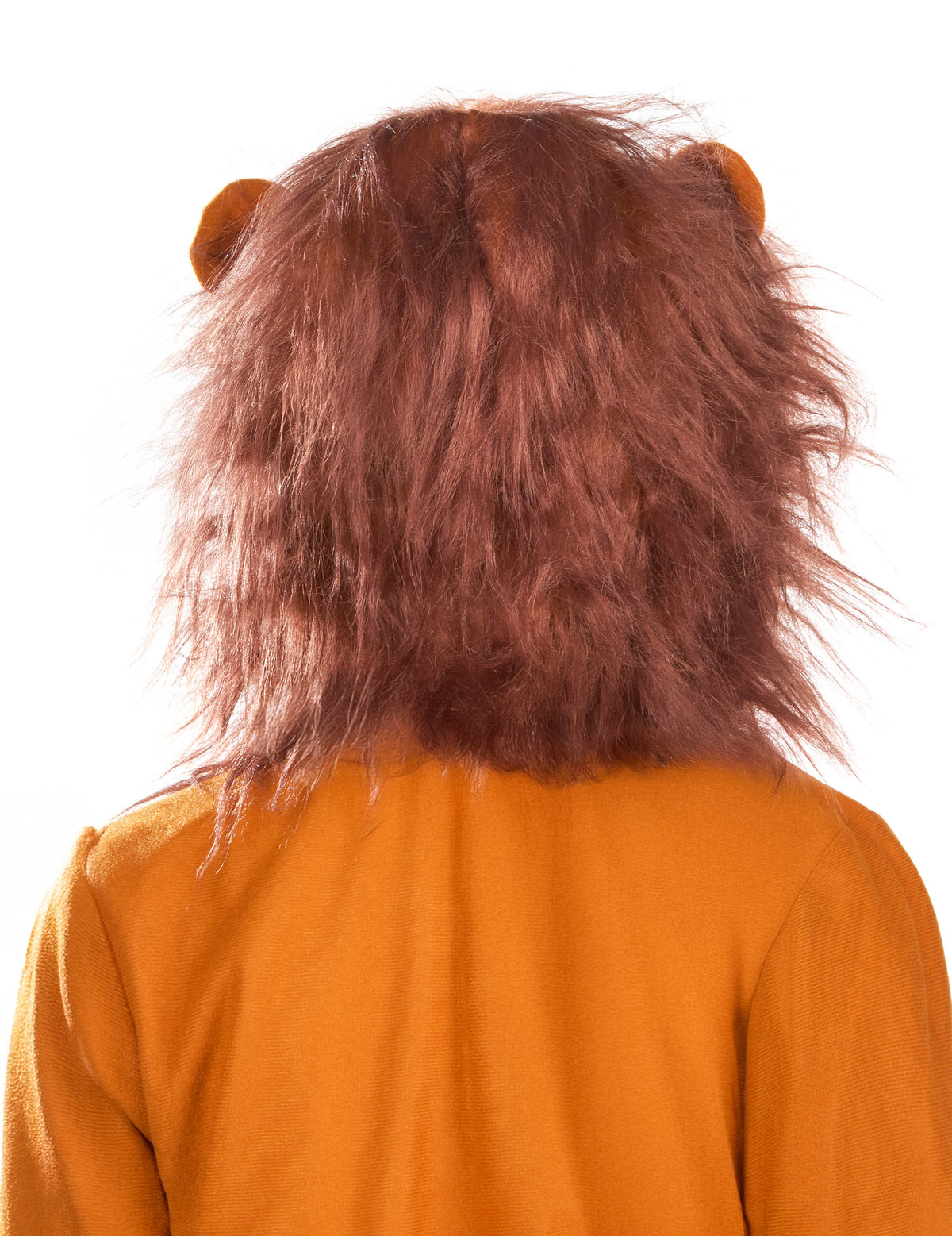 Vue de dos de la crinière du déguisement de lion effet polaire pour enfant