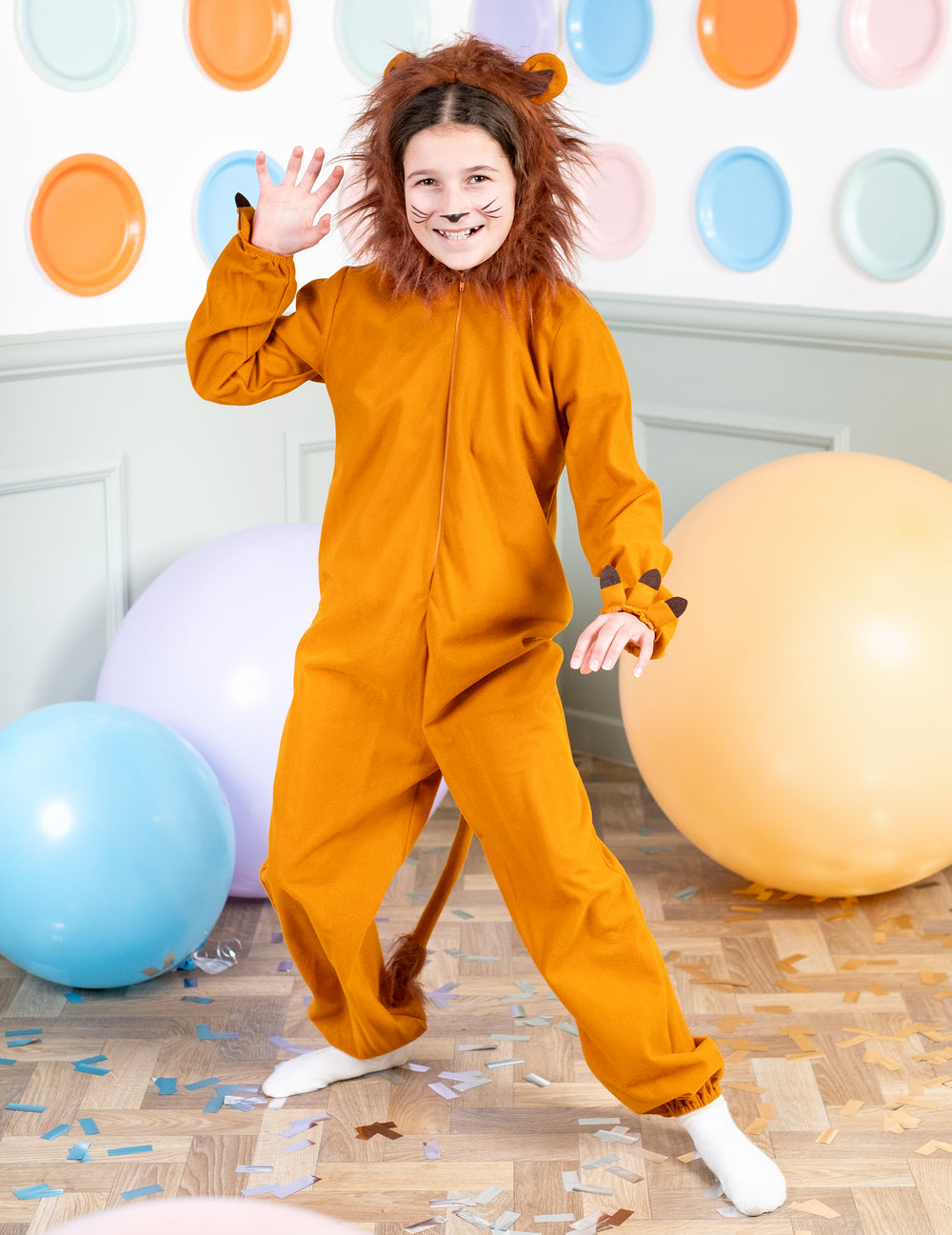 Mise en situation du déguisement de lion effet polaire pour enfant