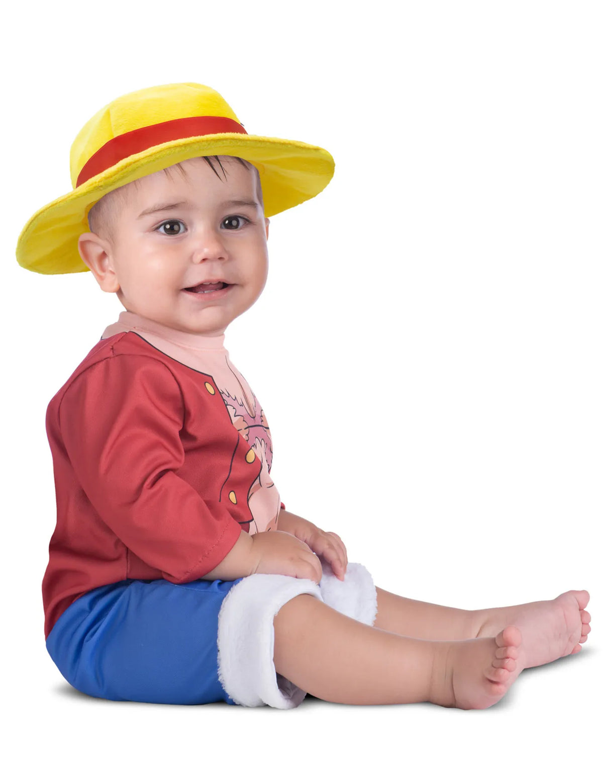 Vue de profil du déguisement Luffy One Piece™ pour bébé