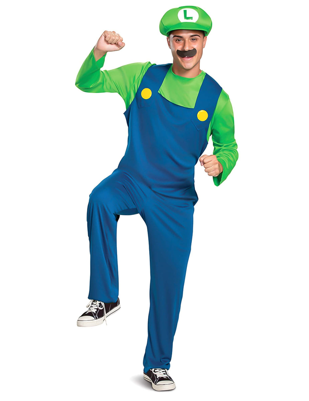 Klasický kostým Luigi™ pre dospelého zelená a modrá s čiapkou a fúzmi