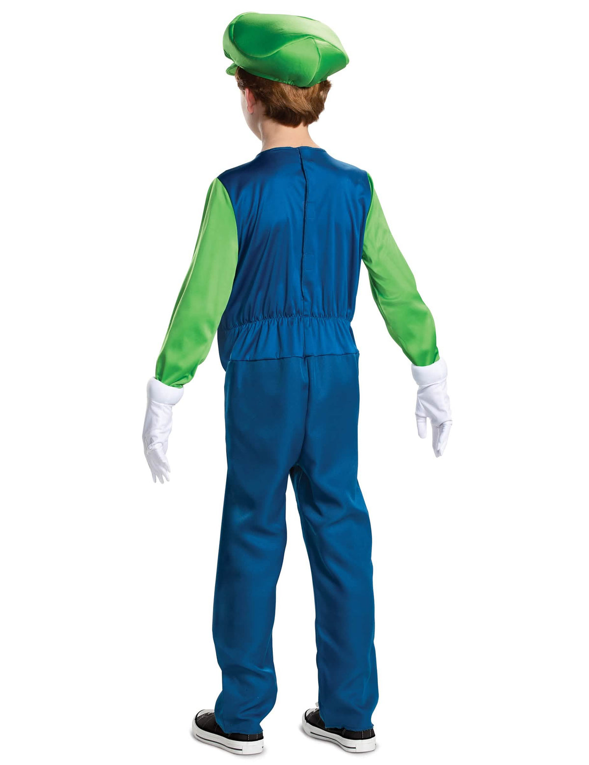 Zadný pohľad na luxusný kostým Luigi pre dieťa