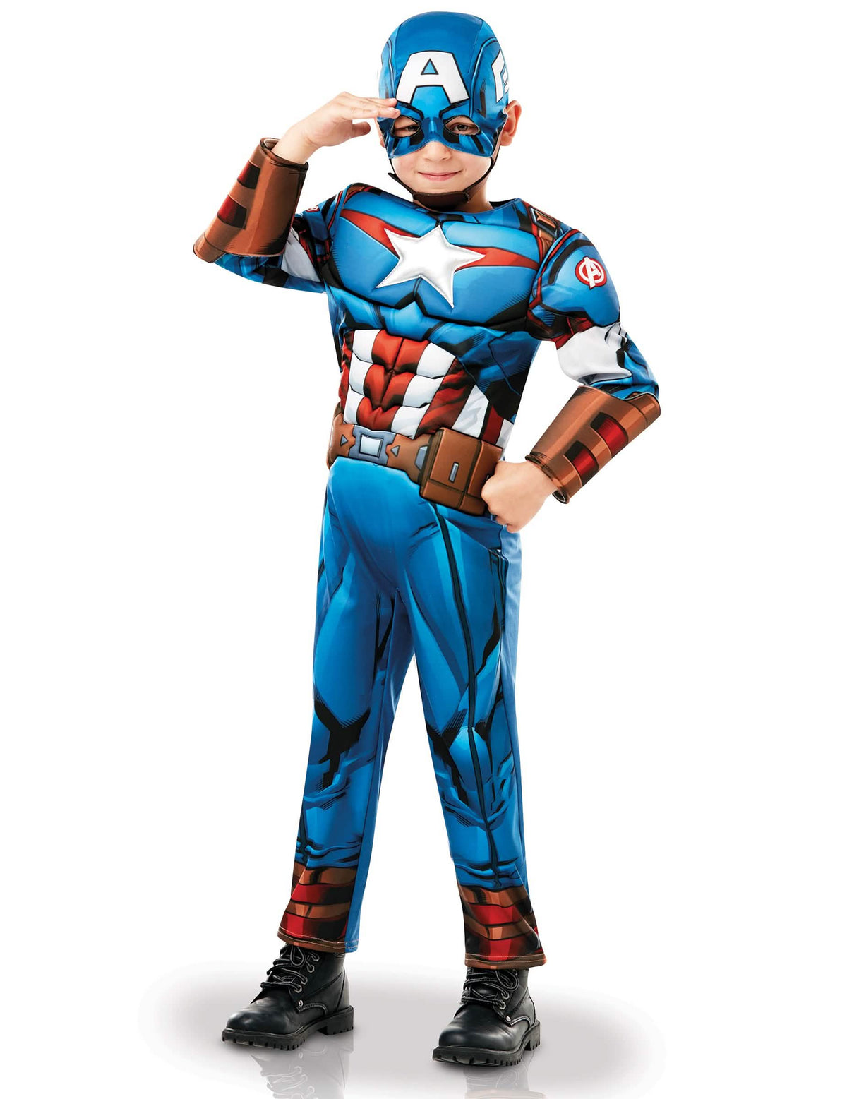 Pohľad spredu na luxusný kostým Captain America animovaný seriál