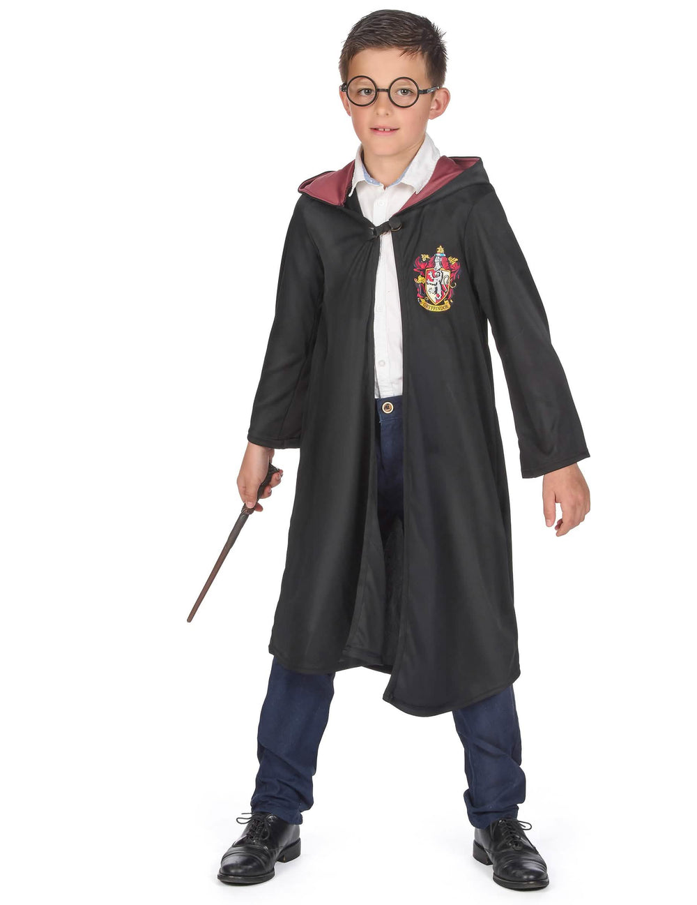 Luxusný kostým čarodejníckych šiat Gryffindor Harry Potter pre dieťa čierna a bordová