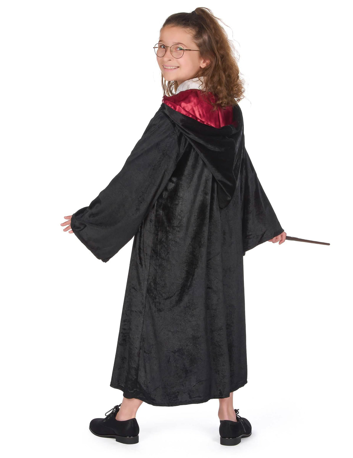 Pohľad zozadu na luxusný kostým šaty Harry Potter pre dieťa