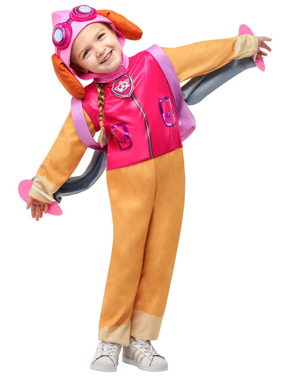 Déguisement luxe Stella Pat Patrouille pour enfant rose et beige avec ailes et chapeau
