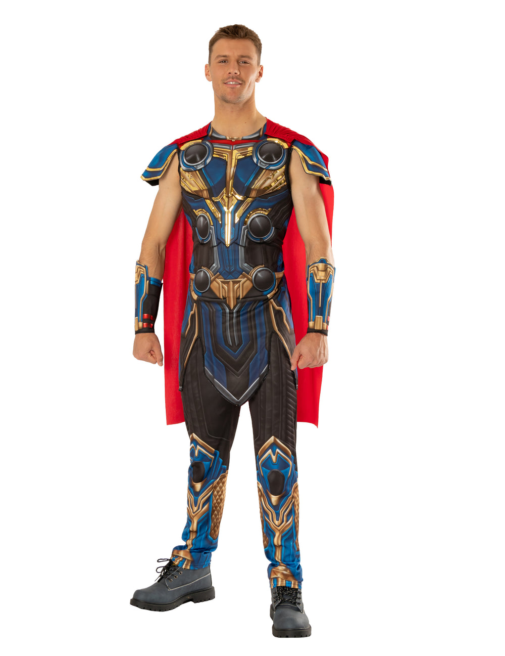 Déguisement luxe Thor Love and Thunder™ pour adulte bleu et or avec cape rouge