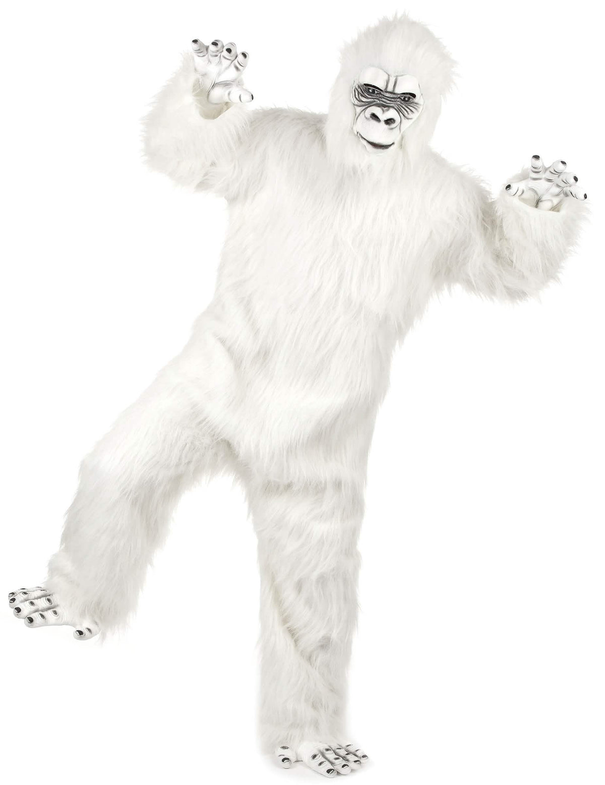 Luxusný kostým Yeti pre dospelého biela s dlhými vlasmi