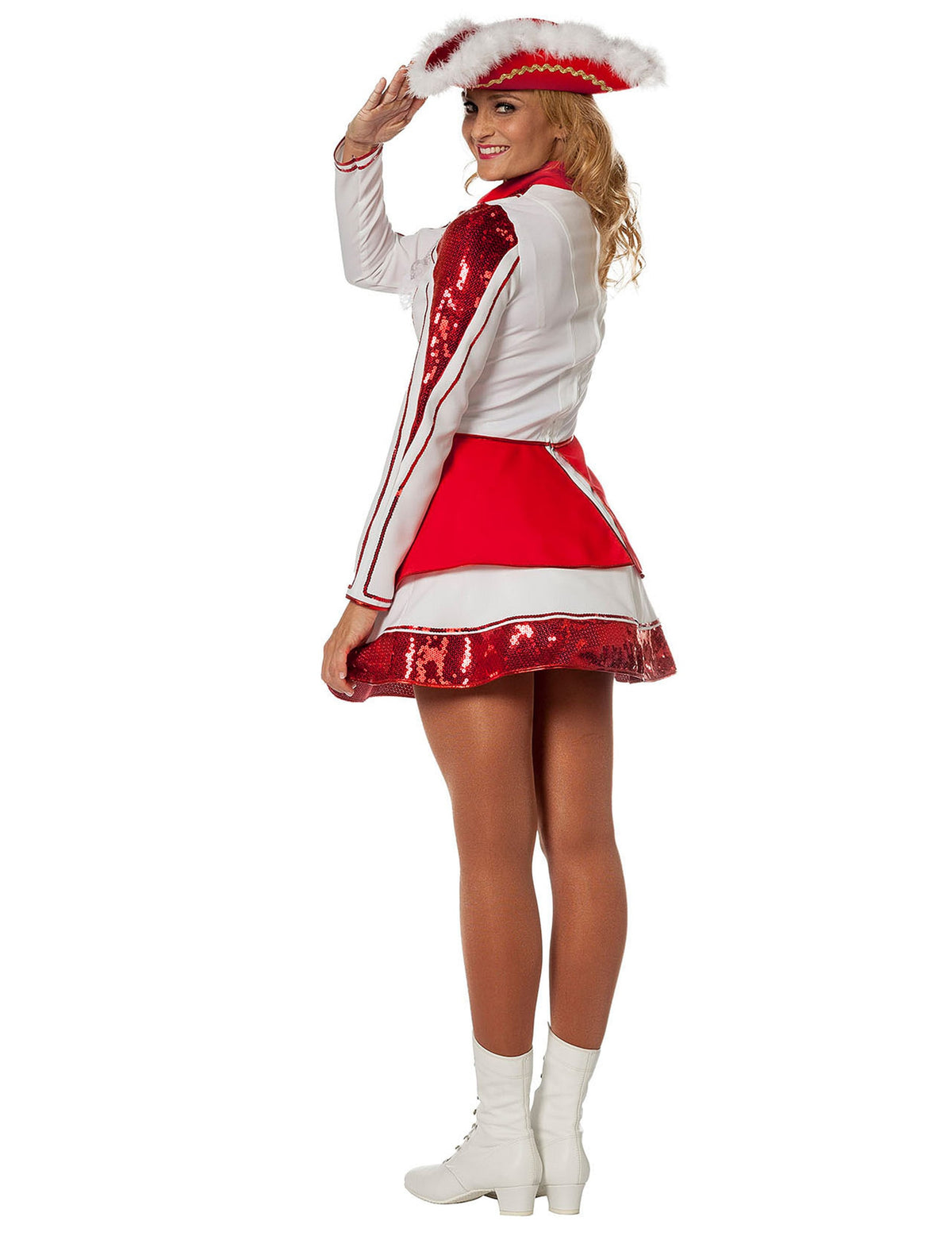 Vue de dos du déguisement de majorette pour femme