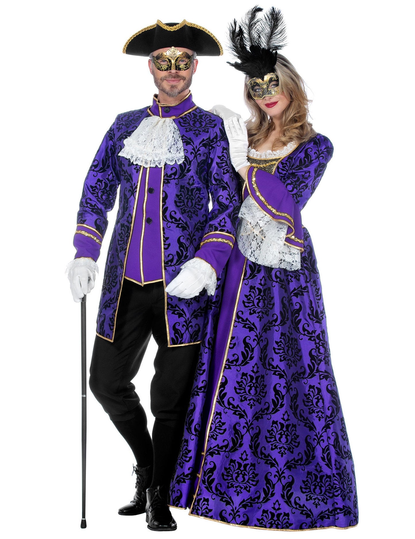 Luxusný fialový barokový kostým markíza pre mužov