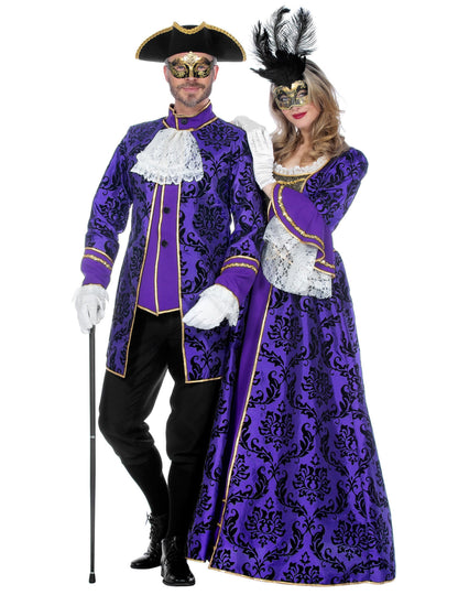 Luxusný fialový barokový kostým markíza pre mužov