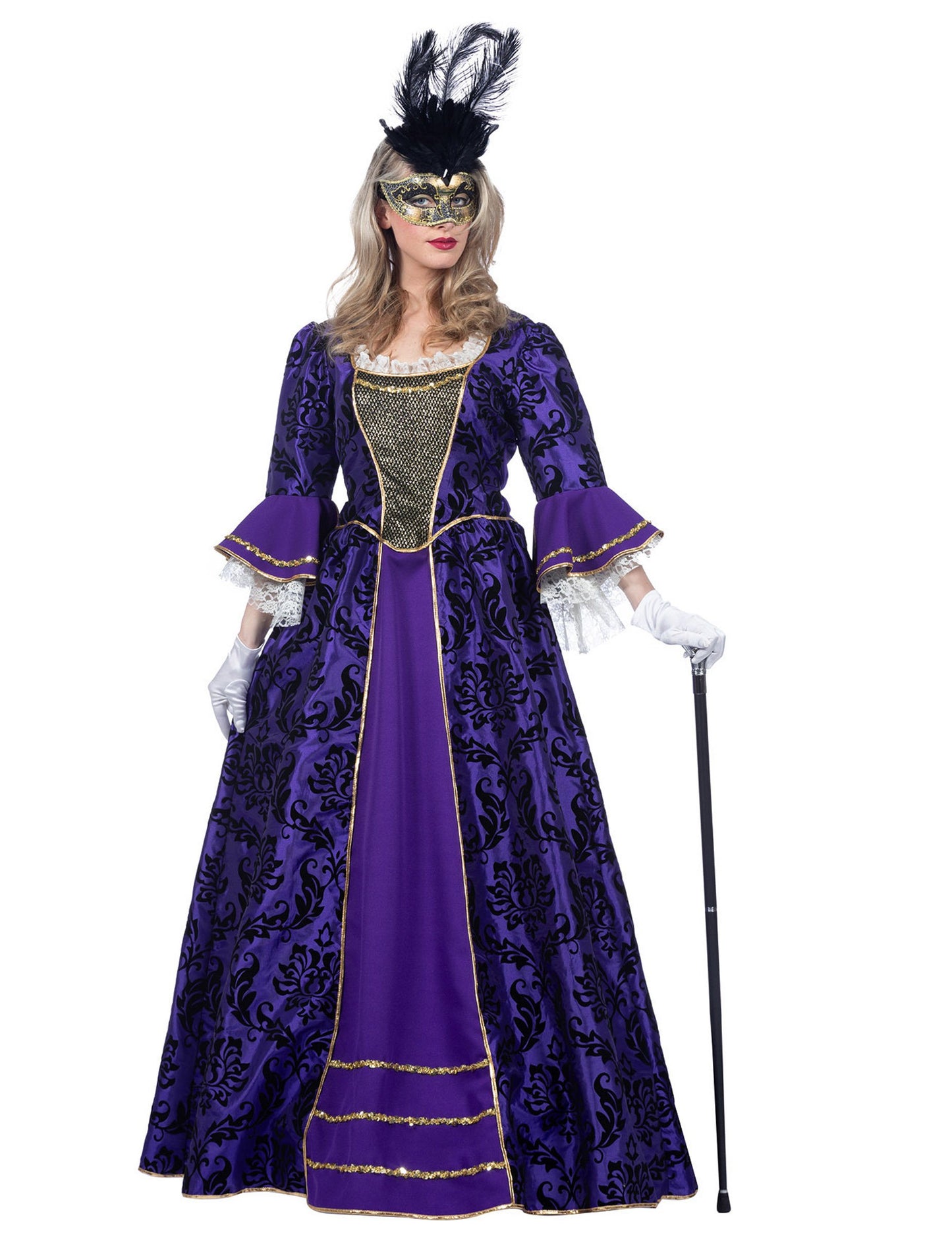 Luxusný fialový barokový kostým markízy pre ženy