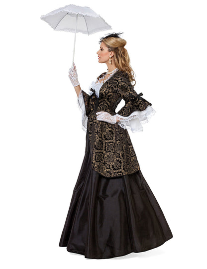 Déguisement marquise noir et doré femme