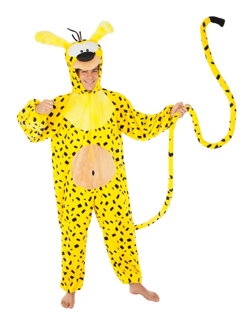 Kostým Marsupilami™ pre dospelého žltá s čiernymi škvrnami s dlhým chvostom