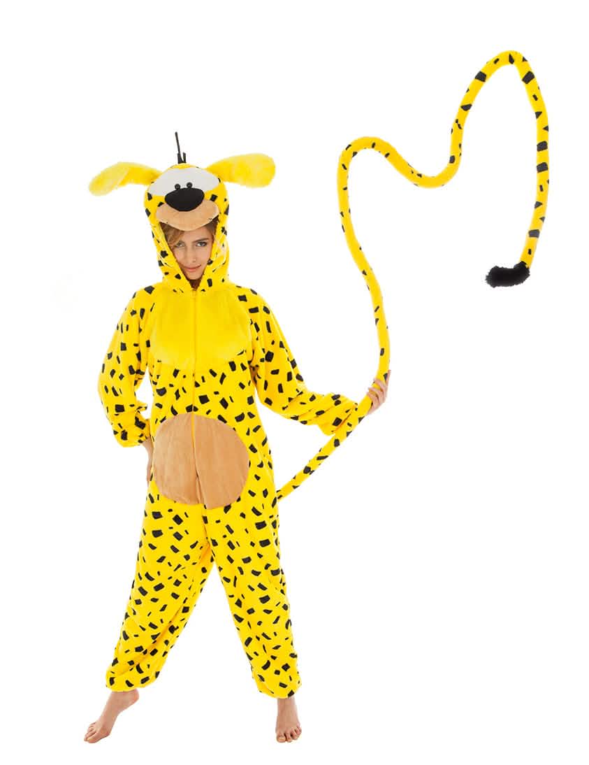 Detail dlhého chvosta kostýmu Marsupilami™ pre dospelého