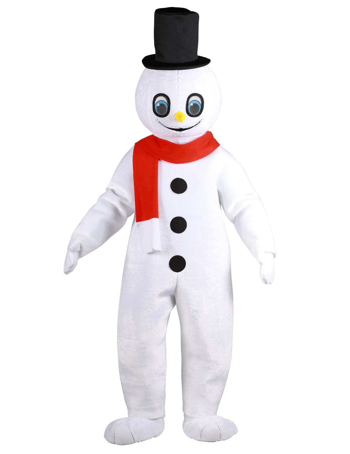 Luxusný kostým maskota snehuliaka pre dospelých