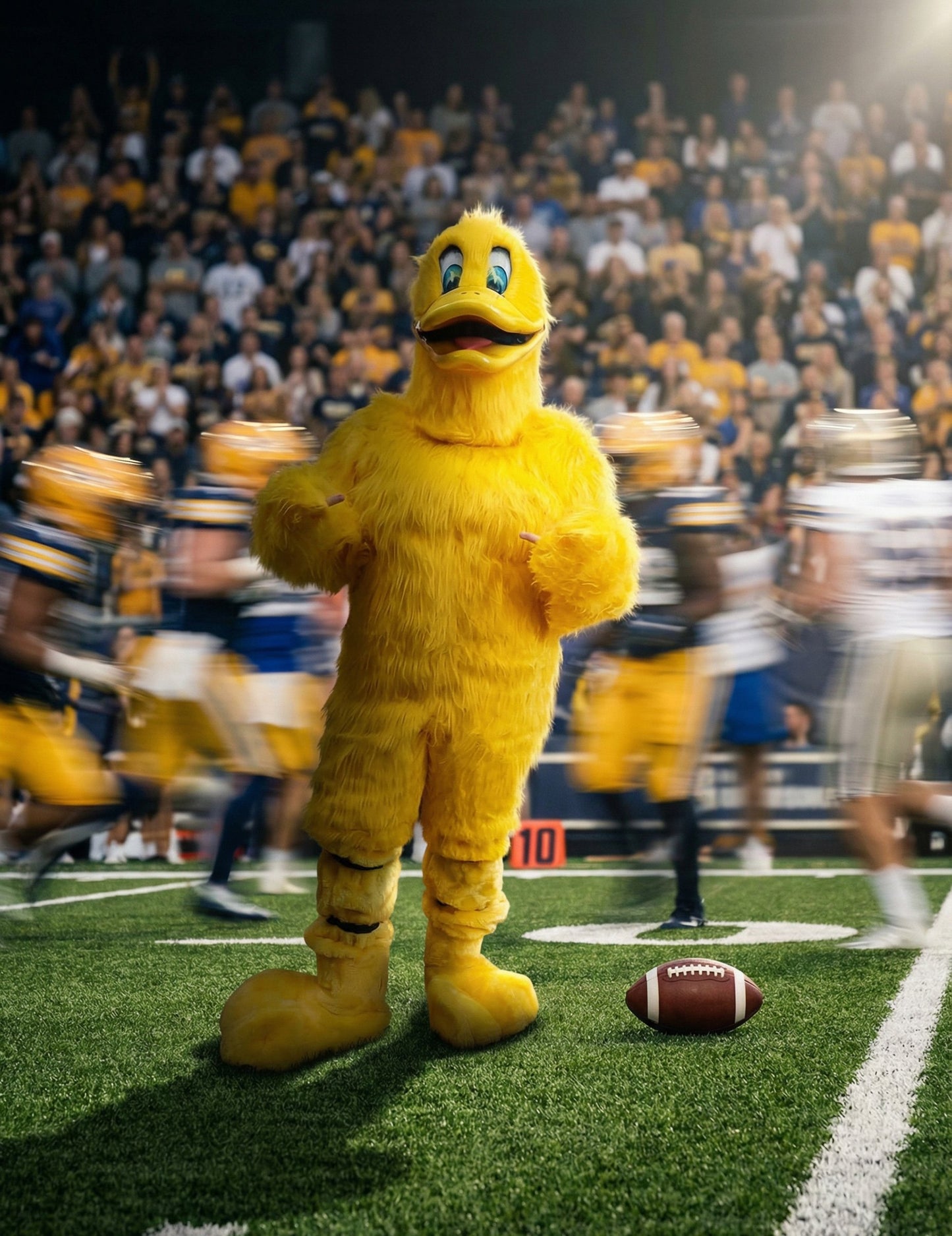 Kostým maskota žltej kačky pre dospelých