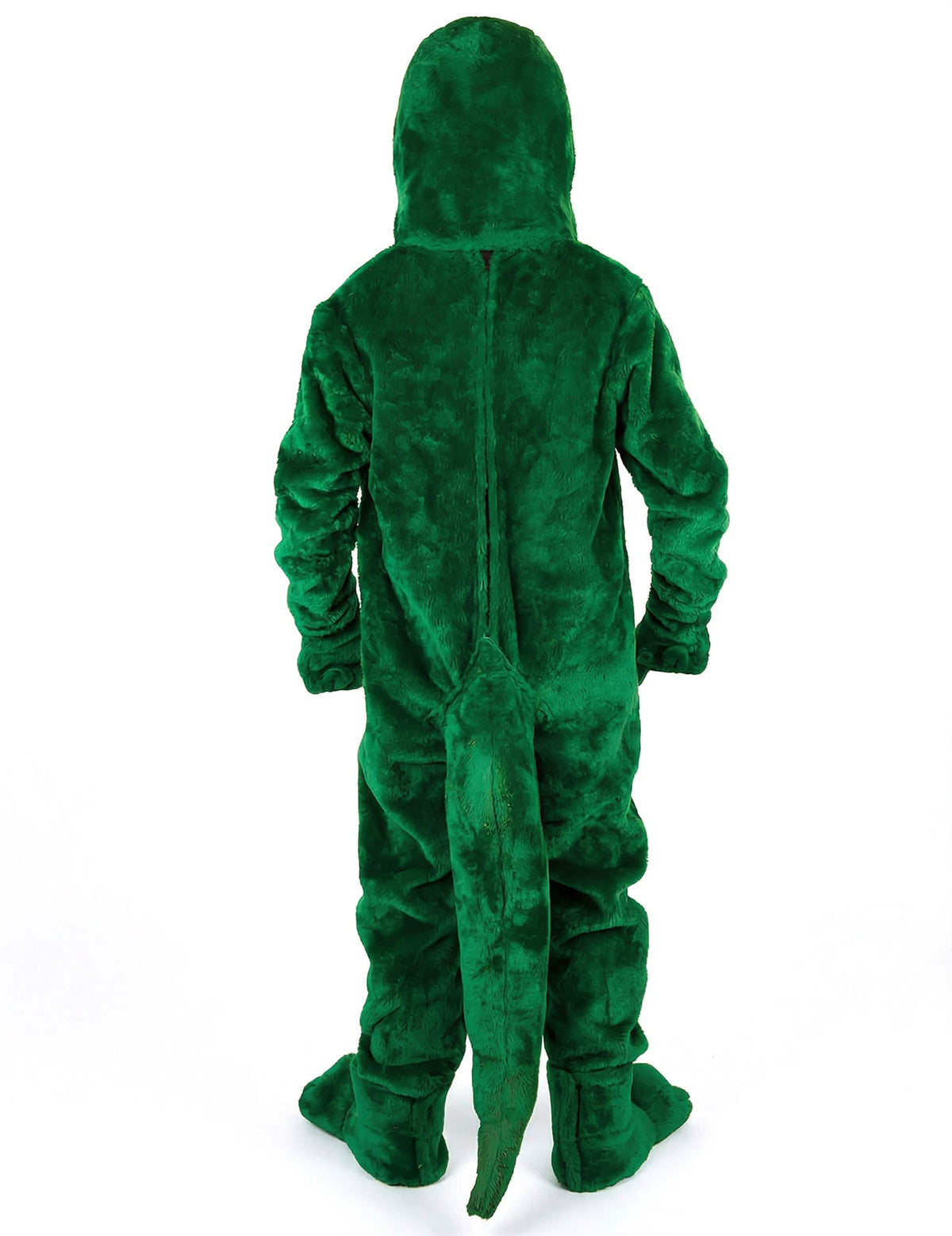Kostým maskota dinosaurus pre dospelého zelená pohľad zozadu