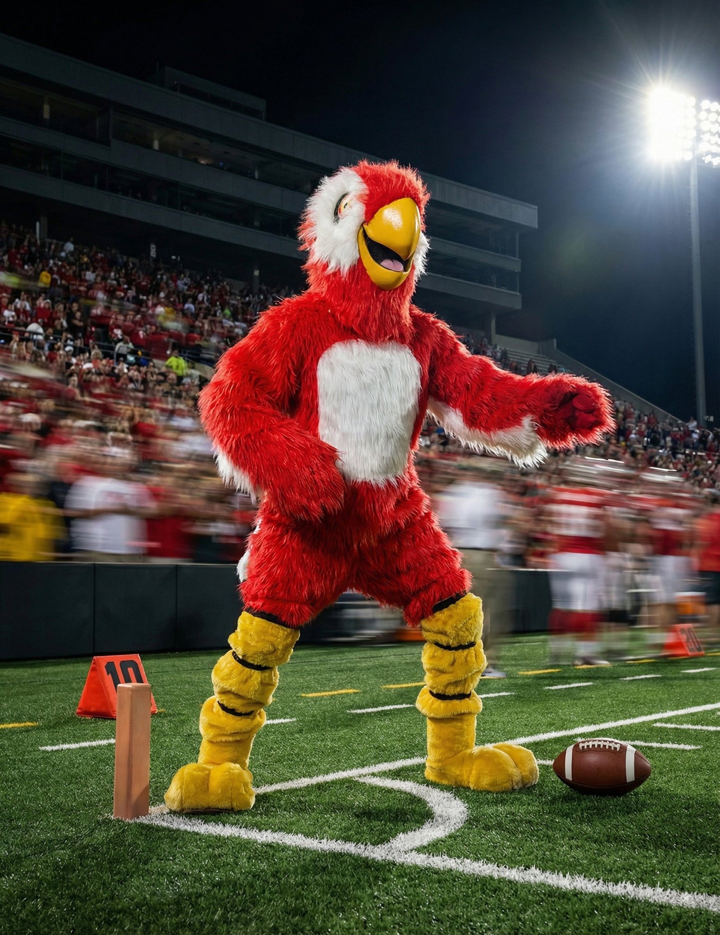 Kostým maskota červeného papagája pre dospelých