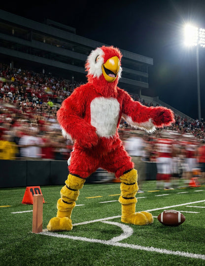 Kostým maskota červeného papagája pre dospelých